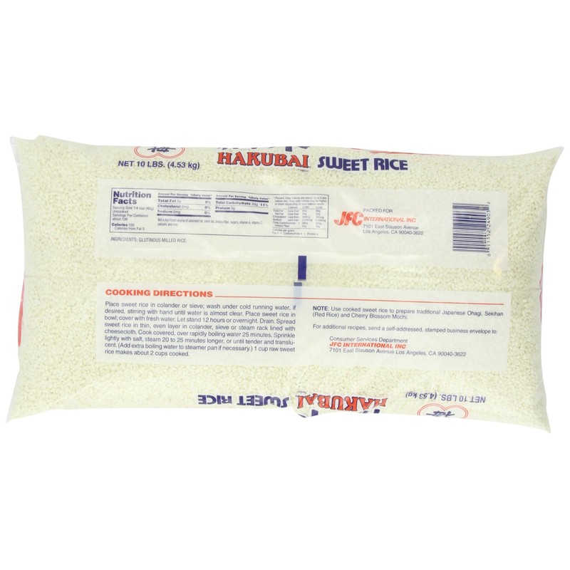 Hakubai Sweet Rice, 10-Pound