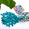 LITMIND Turquoise Stained Glass Mosaic Tiles Kit for Crafts -
