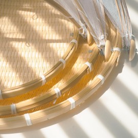 DAIKA BAMECO Set 3 Pcs Bamboo Food Serving Tent Basket - Bamboo Fruit Basket With Cover Outside Mesh Dustproof Food Storage Against Fruit Flies - Ideal for Indoor Outdoor Picnic Kitchen Home