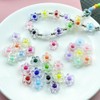 150Pcs Acrylic Flower Beads Candy Color Transparent Plastic Pastel Spacer