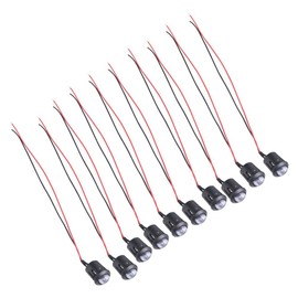 10 PCS Prewired LED Light 12V 10mm LED Light Emitting Diode with White Lamp Beads and Black Plastic Case Buckle(Green)