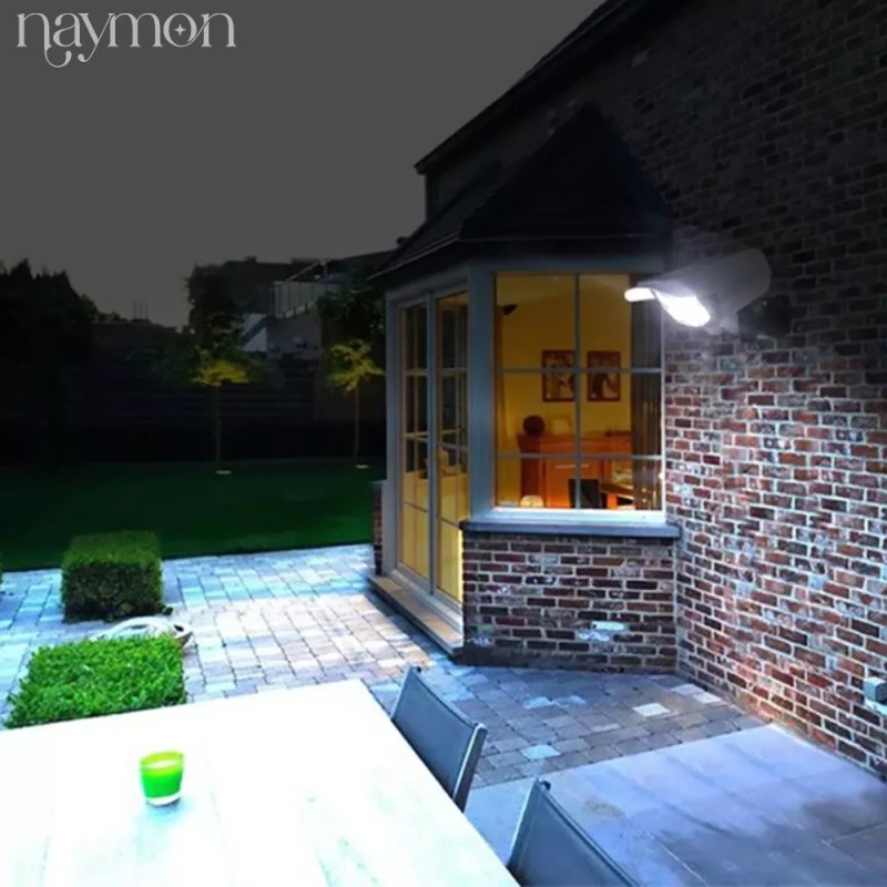 Naymon 5pz Lampara Reflector Solar Luz Led Pared Sensor Exterior