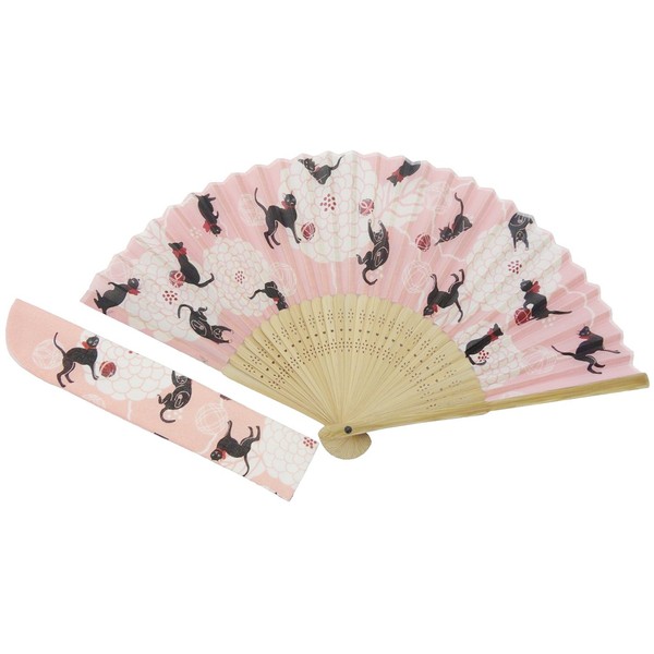 Kyoyu Japanese Merchandise Silk Folding Fan, Bag Included