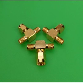 DLS (1 PC) SMA Male to Double Female T type RF Connector - USA Seller