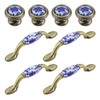 T Tulead Ceramic and Zinc Alloy Cabinet Pulls Knobs Blue