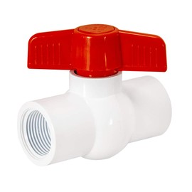 Eastman 1 Inch IPS Schedule 40 PVC Ball Valve, Quarter Turn Ball Valve, White, 20081