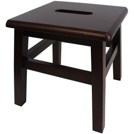 eHemco Solid Hardwood Step Stool for Adults and Kids, 12.25 Inches, Espresso