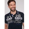 Camp David Men's Pique Polo with Label Appliques, Navy blue