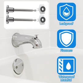 HaeKap New 2 Set Tub Spout Diverter Repair Kit, Includes 2 x Diverter Valve Stems, 2 x Cup Seals and 2 x Gates, Bathroom Shower Bathtub Leaky Faucet Repair Replacement Parts (Chrome,Classic)