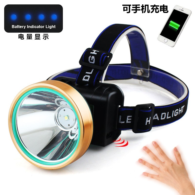 LED headlight outdoor strong light sensor search headlight T6 riding