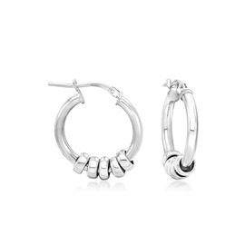 Ross-Simons Italian Sterling Silver Hoop Earrings With Removable Beads