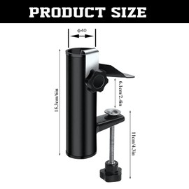 xlwen Terrace Umbrella Clip 1 Piece Balcony Umbrella Clamp, Patio Umbrella Clamp for Garden, Patio, Balcony, Railing (Black)