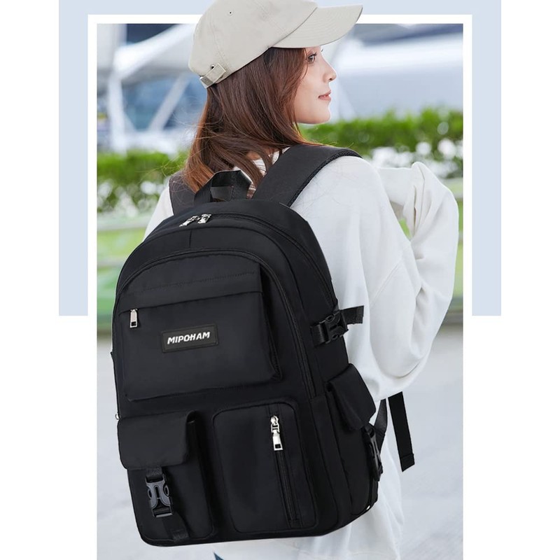MIPOHAM Rucksack, Women's, Men's, Girls, Rucksack, 2-Layer Construction, 14 Pockets,