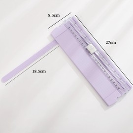 Paper Cutter Cutting Machine, Small Size, Includes 2 Replacement Blades, A4 Compatible, Slide Cutter, Two-Way Cardboard, Photos, Copy Paper, Stationery, Scale Ruler Included (Purple)