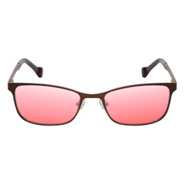 Calabria Carmen Rectangular Pink Tint FL-41 Reading Glasses +0.25 Brown Women Blue Light Sensitivity Migraine FL41 Readers