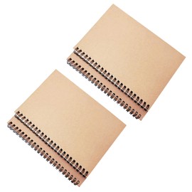 4PCS Spiral Notebooks, A5 with Hard kraft Cover Ruled Journal Notebooks, 120 Pages/60 Sheets Lined Notebooks for School Office Supplies