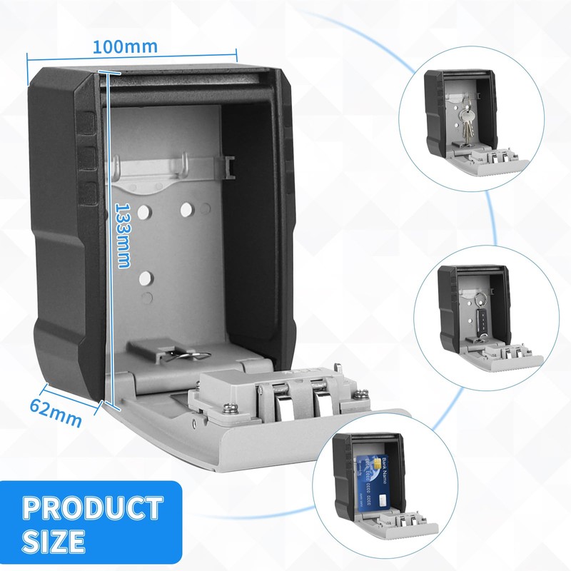 DBREAKS Key Cabinet with Combination Code, Weatherproof Key Safe Wall
