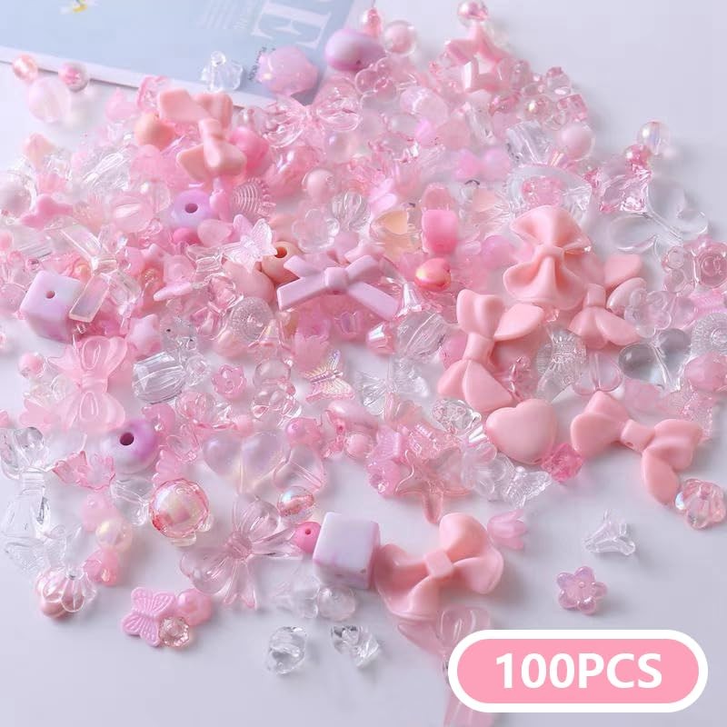 Bead Mix Acrylic Beads Openwork [Approx. 3.5 oz (100 g)]