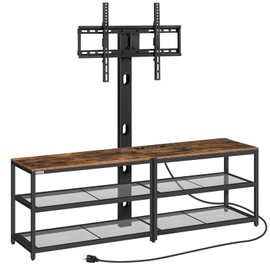 MAHANCRIS 59" TV Stand with Mount and 4 Power Outlets, Entertainment Center Media Console, Swivel TV Stand Mount up to 75 inch TVs, Height Adjustable, Metal Frame for Living Room, Bedroom TVHR35E01V