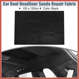 ACROPIX Suede Headliner Fabric 60" Length x 47" Width Foam Backed for Car Truck RV SUV Interior Trim Protect Aging Broken Faded DIY Repair Replacement Black Car Parts