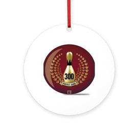 CafePress Bowling 300 Perfect Game Round 4" MDF Holiday Ornament