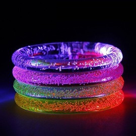 eForCrazy Light up Toy Glow Bracelets LED Flashing Light Wrist Band Glow in the Dark Radom Color