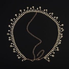 Rumtock Crystal Gold Forehead Chain Women Festival Costume Hair Jewelry Exotic Headpieces (Gold)