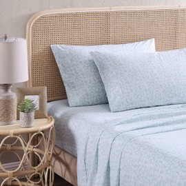 Tommy Bahama - Queen Sheets, Cotton Percale Bedding Set, Crisp & Cool, Stylish Home Decor (Koya Bay Blue, Queen)