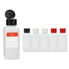 Octopus 6-Pack 100ml HDPE Plastic Square Bottles with Flip-Top Cap,
