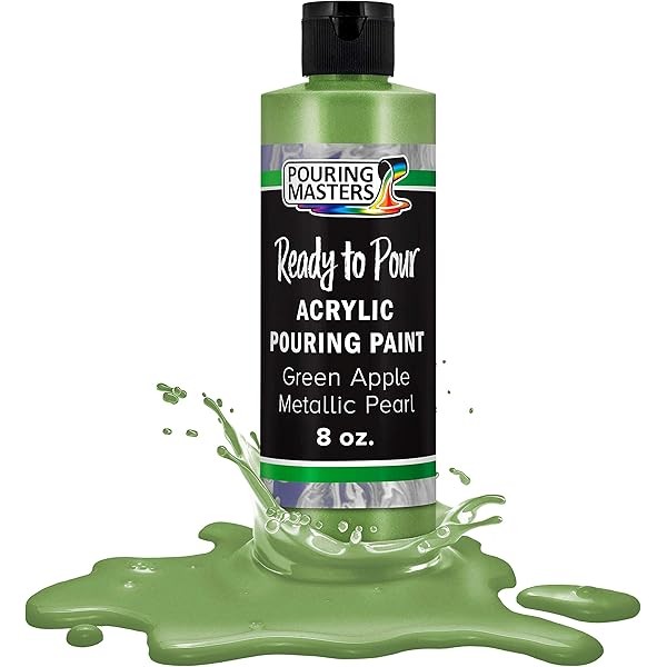 Pouring Masters Green Apple Metallic Pearl Acrylic Ready to Pour