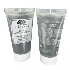 Origins Clear Improvement Active Charcoal Mask to Clear Pores Mini 1 oz Each X2