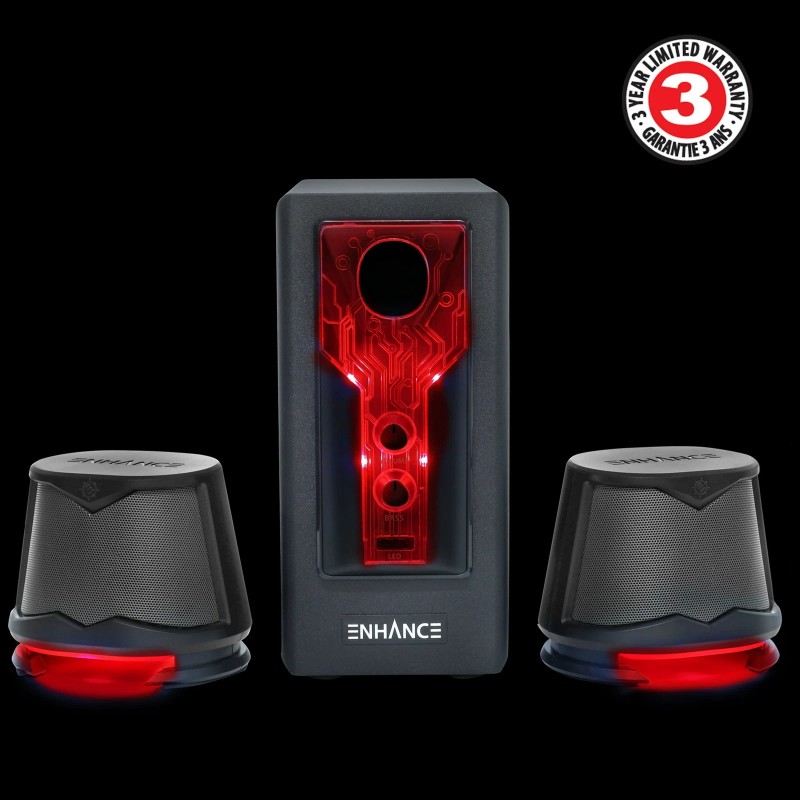 ENHANCE SB2 Computer Speakers Red LED