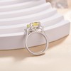 RODIFFY 4CT Simulated Yellow Diamond Engagement Ring,925 Sterling Silver Radiant