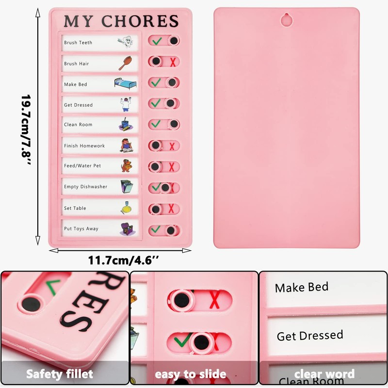 MY CHORES Chart for Kids, Wieat 2 Pcs Memo Board