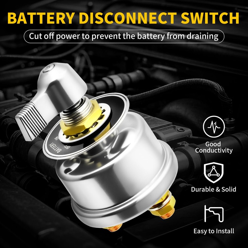 Bolipoeq 200A 12V Battery Disconnect Switch Heavy Duty, Quality Battery