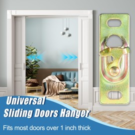 Gulfmew 2 Packs Sliding Door Hanger, Pocket Door Hanger Assembly, RV Sliding Roller Connection Plate Interior Hardware with Pivot Adjustment Wrench(Style 1)