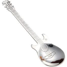 Silver Stainless Steel Cartoon Guitar Spoon Milk Coffee Ice Cream Candy Dessert Teaspoon for Home Bar Useful and Durable，Specialty Spoons，Spoons