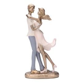 BRABUD Romantic Dancing Couple Statue Resin Colorful Ballet Lovers Figurine Anniversary Wedding Engagement Decor Home Decor Valentine's Day Gift 12.2''(H) TQGJBS627