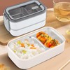 Premium Edelstahl Bento Lunchbox – 2 Etagen mit Fächern,BPA-freie,Brotbox Erwachsen,Umweltfreundliche