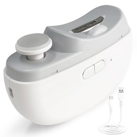 Electric Automatic Nail Clipper - 2 in 1 Auto Fingernail Cutter and Polishing Grinder for Baby Senior Adults - Rechargeable Cordless USB Battery Fingernail Trimmer