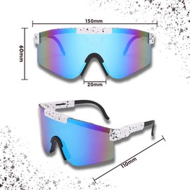 Lunette de Soleil Sport Polarisée, Lunettes de Cyclisme Vélo Polarisées, MTB Lunettes, Cyclisme Lunettes de Soleil, UV400 Lunettes de Sport Polarisées pour Hommes Femmes, Vélo Pêche Course Conduite