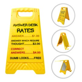 cotenoi Funny Team Office Gifts - Funny Office Decor, Multi-Functional Desk Signs, Answer Desk Rate Sign with Mirror and Phone Stand, Gifts for Boss/Supervisor/Coworker