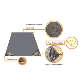 HZJOYUE Outdoor Blanket (71" x 55") -Compact, Lightweight, Sand Proof Pocket Blanket for The Beach, Hiking, Travel, Camping, Festivals with Pockets, Loops, Stakes, Carabiner