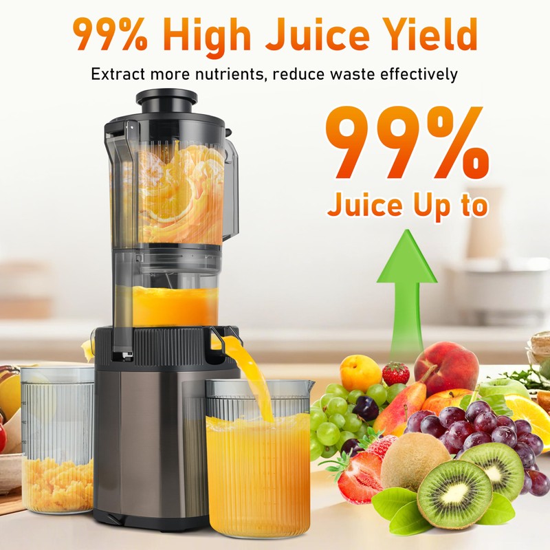 FAB&DELUXE Cold Press Juicer - 34oz Juicer Machines with 4.3"
