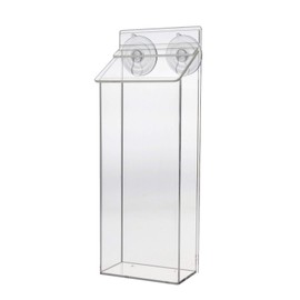 Marketing Holders 2 Pack Suction Cup Outdoor Brochure Holder Holds 4 x 9 Inch Trifold Advertisements Glass Wall or Window Mount Includes Take One Sticker Clear Acrylic Handouts Box