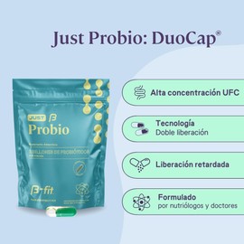 B-FIT B Just Probio - 2 Billones de Probióticos por Cápsula - 60 Cápsulas - Tecnología DuoCap - Producto Natural y Seguro (60 Cápsulas)