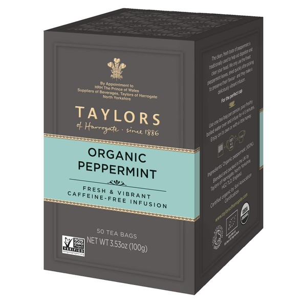 Taylors of Harrogate Organic Peppermint Herbal Tea, 50 Count