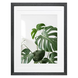 Egofine 12x16 Picture Frame Made of Solid Wood with Plexiglass, Display Pictures 9x12/11x14 with Mat or 12x16 Without Mat for Tabletop and Wall Mounting, Rustic Black