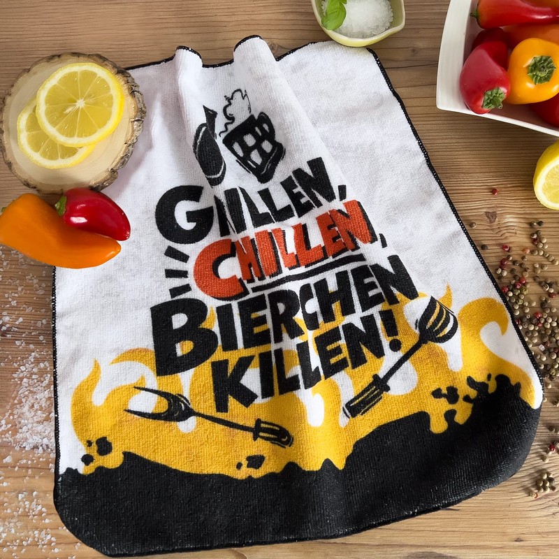 GRUSS & CO Microfibre Cloth with Grilling Motif | Gift