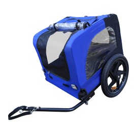 HomVent Dog Bike Trailer, Pet Bike Trailer for Small and Large Dogs, Folding Pet Carrier Wagon Folding Pet Carrier Wagon with Folding Frame Carrier and 16 Inch Wheels (Blue)